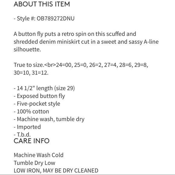 Free People | Ripped Denim Mini Skirt | Blue - Picture 8 of 8